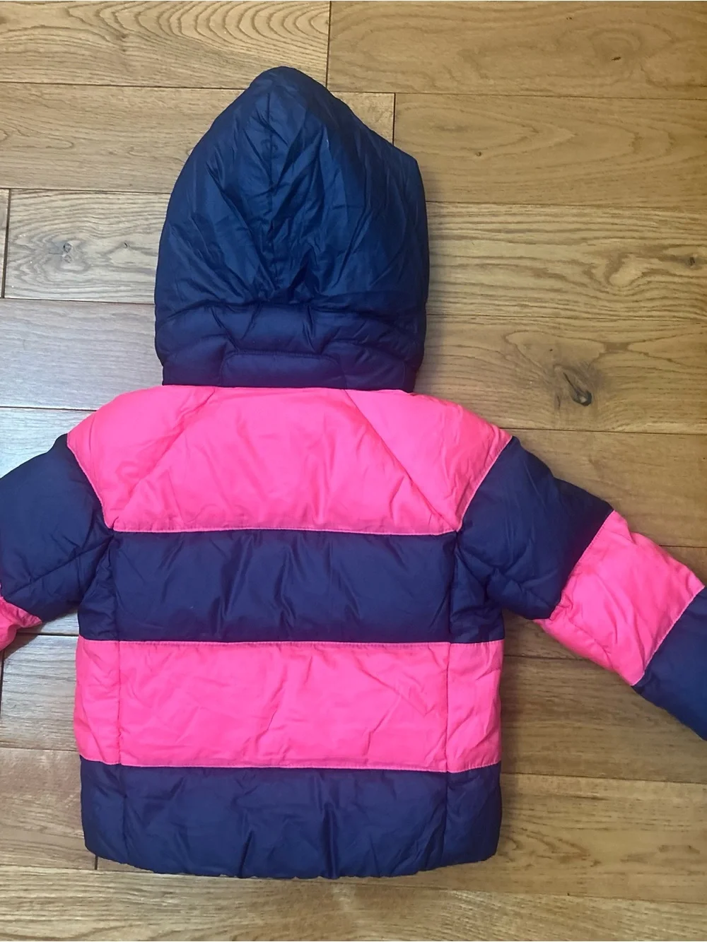 Ralph Lauren Girls 24M Pink Navy Puffer Jacket